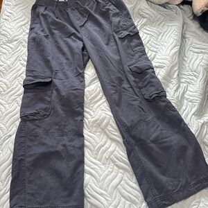 Old Navy Womens Navy Blue Wide Leg Cargo Pants